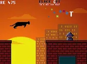 Black Cat Rooftop Platformer Arcade